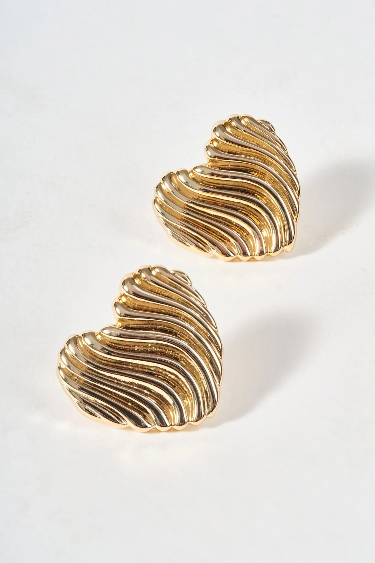 Gold Heart Swirl Earrings