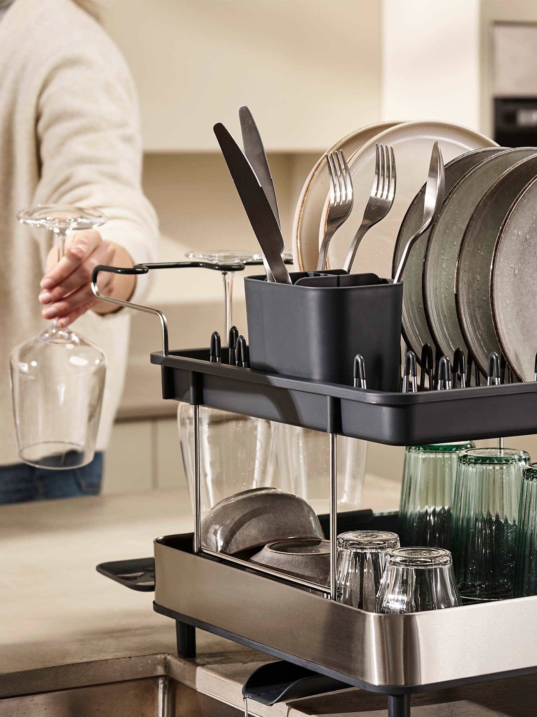 Joseph Joseph Silver 2 Tier Dish Rack