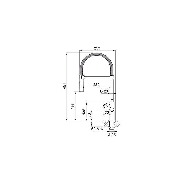 Mitigeur Franke Maris Slim Semi Pro Chrome - Chrome coloris Chrome