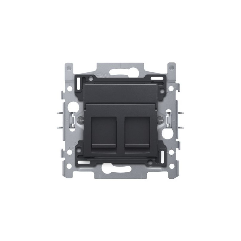 Prise encastrable RJ45 double anthracite NIKO