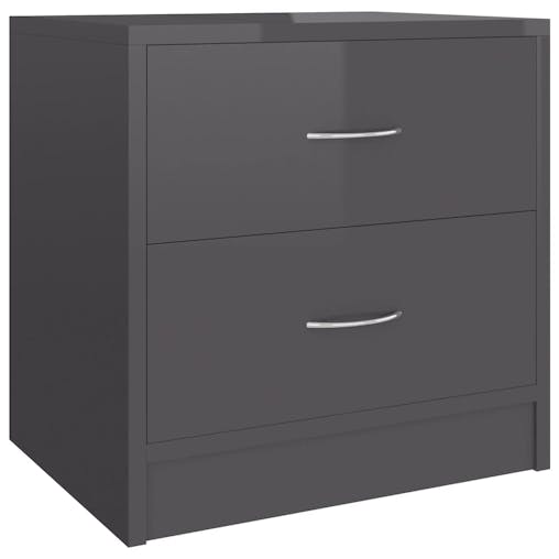 NNEVL Bedside Cabinets 2 pcs High Gloss Grey 40x30x40 cm Chipboard