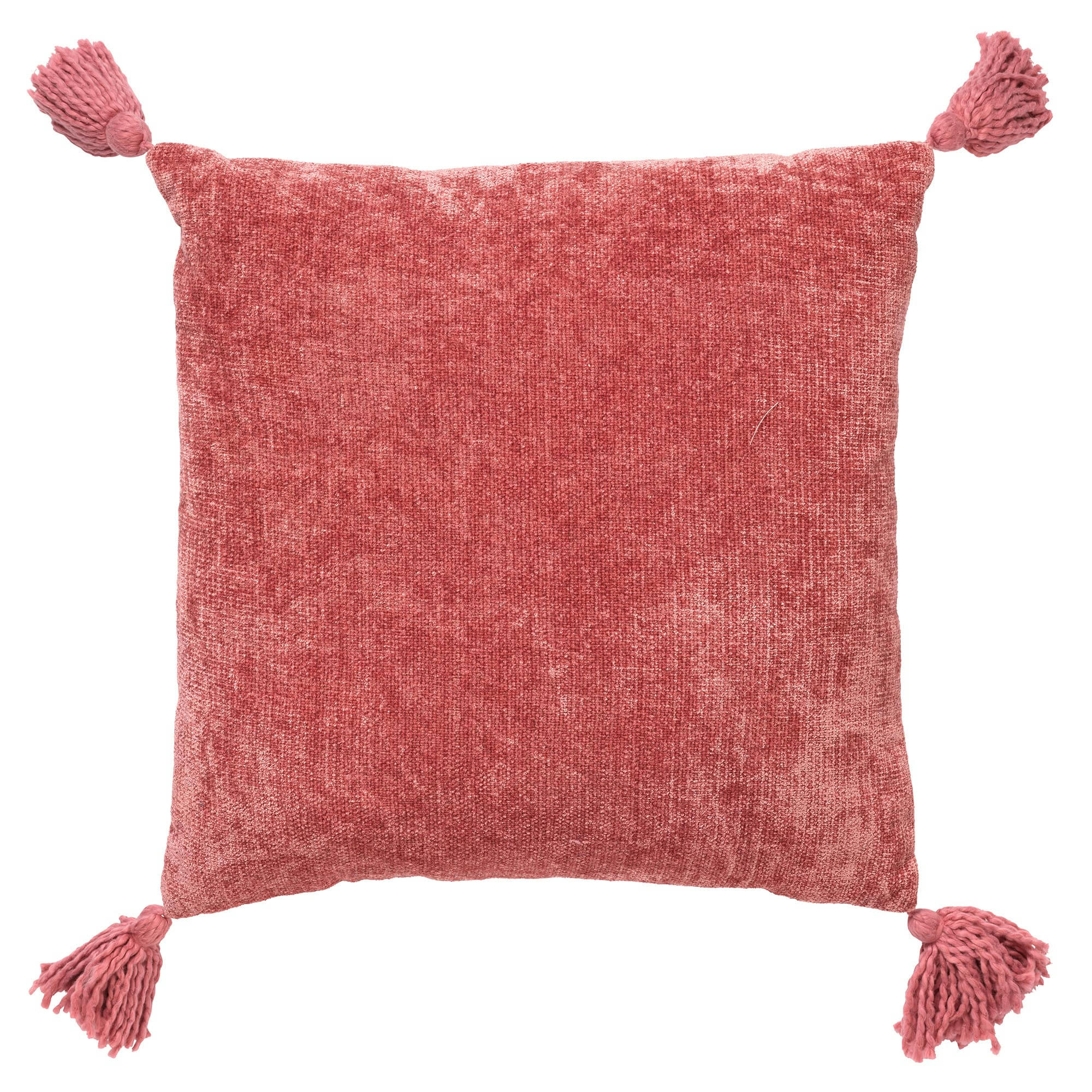 - Housse de coussin rose en coton-45x45 cm uni