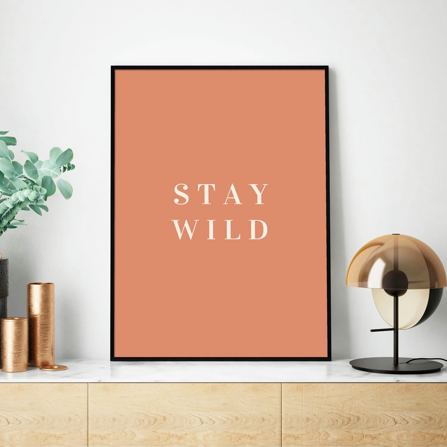TEXTO - Affiche avec cadre noir - Stay Wild - 50x70