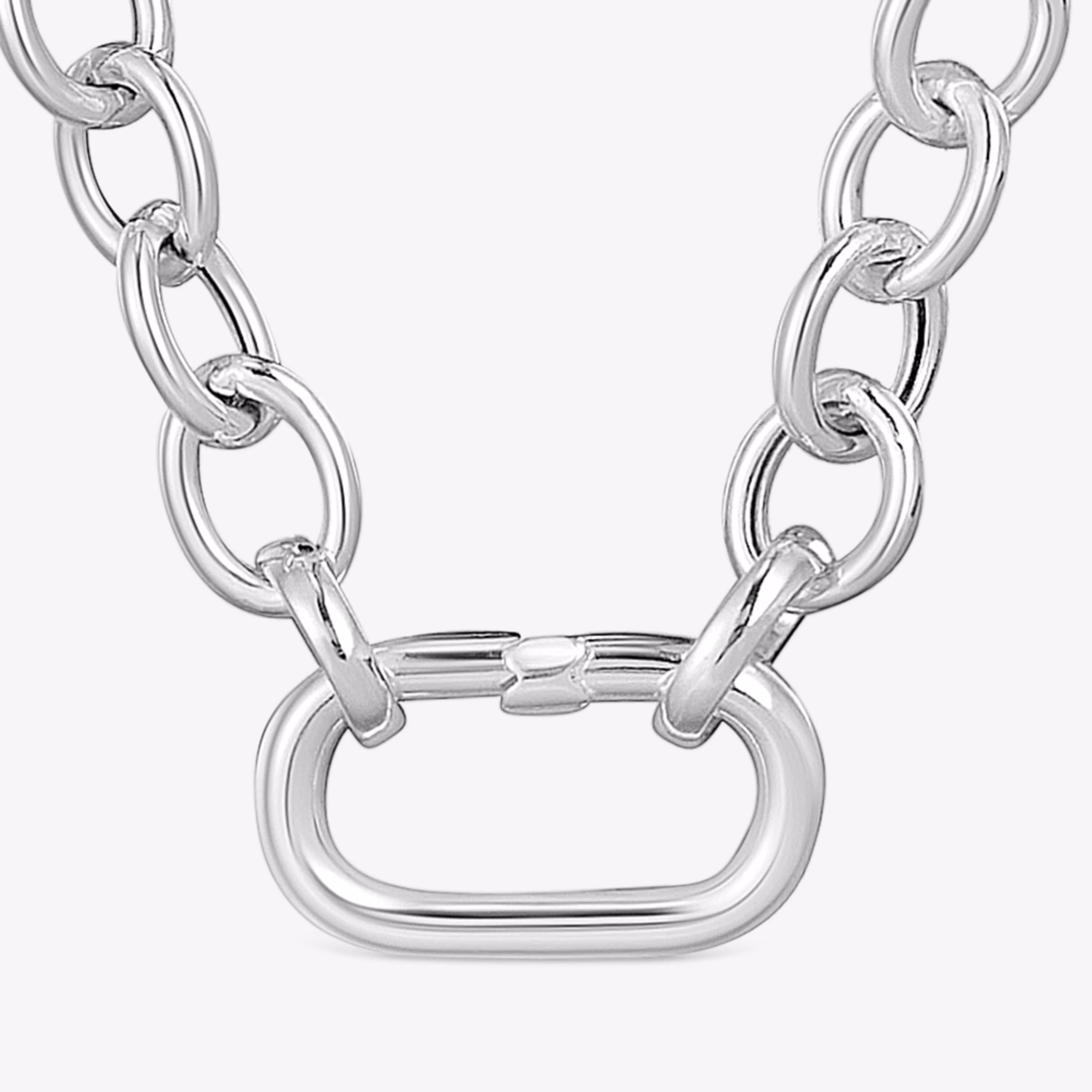 Collar cadena de plata y anilla Hold Oval