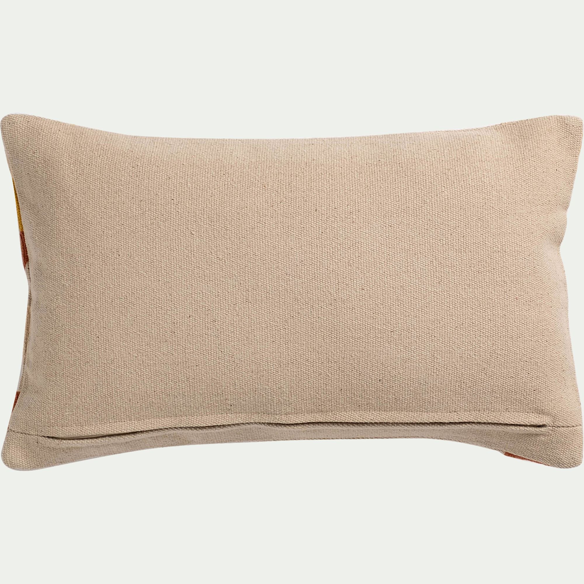 MARIBEL - Coussin à motif abstrait en coton 30x50cm - beige