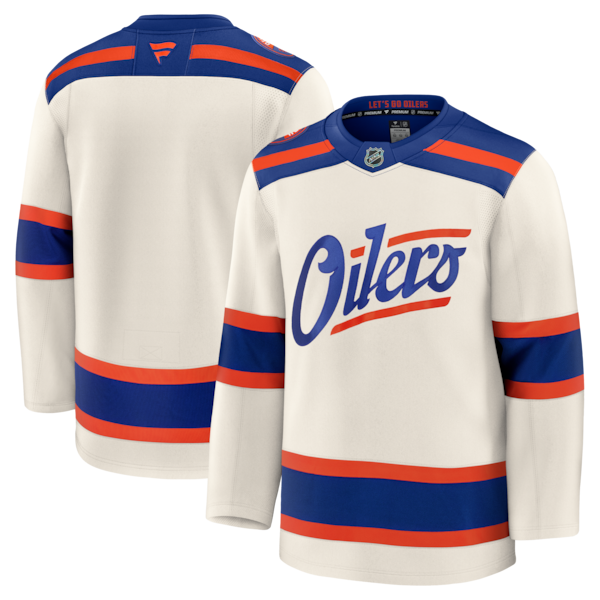 Edmonton Oilers  Alternate Premium Jersey - Light Beige/Royal/White