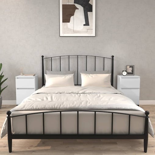 NNEVL Bedside Cabinets 2 pcs High Gloss White 40x35x70 cm
