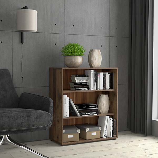 Bibliothèque - étagère H. 86 x L. 74 cm décor bois vintage - MARIA