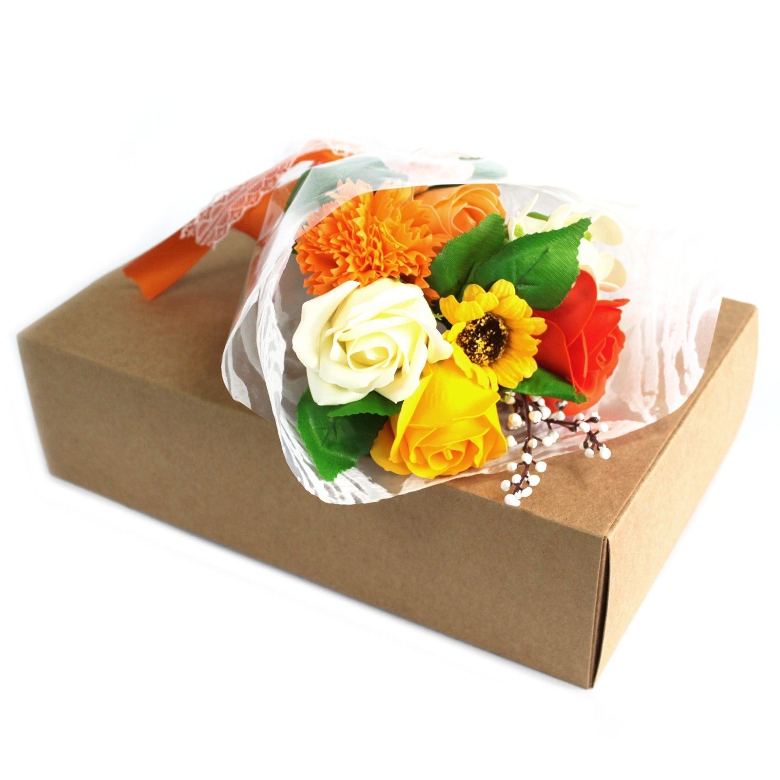 Serenityy Serenityy Boxed Hand Soap Flower Bouquet - Orange