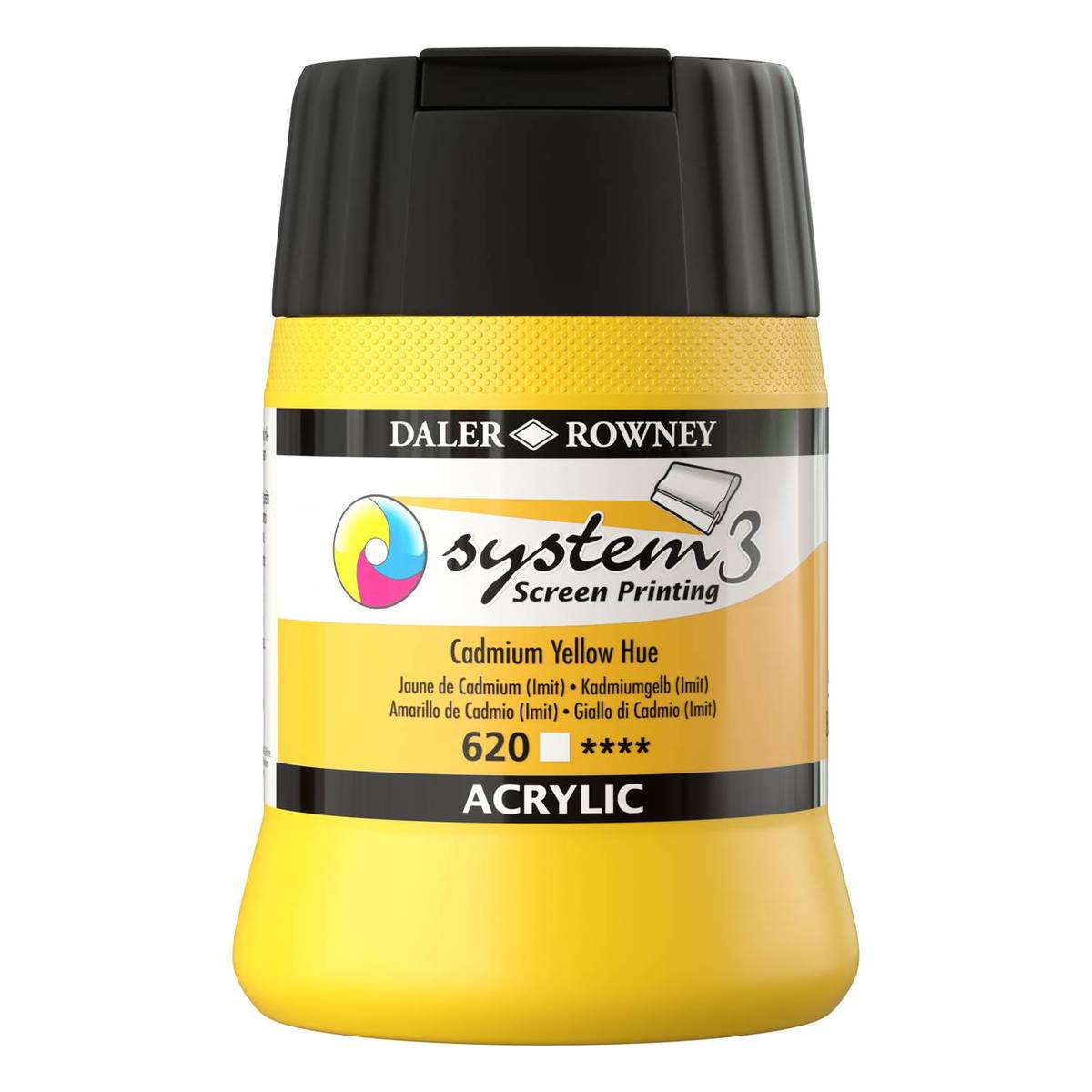 Daler-Rowney System3 Cadmium Yellow Hue Screen Printing Acrylic 250ml