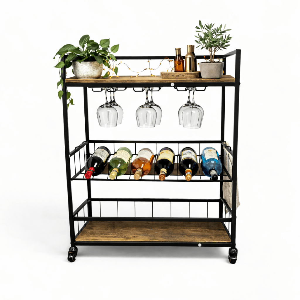 Furnilux Multifunctioneel Keukenrek & Serveerwagen- Industrieel- 67x40x86,5 cm
