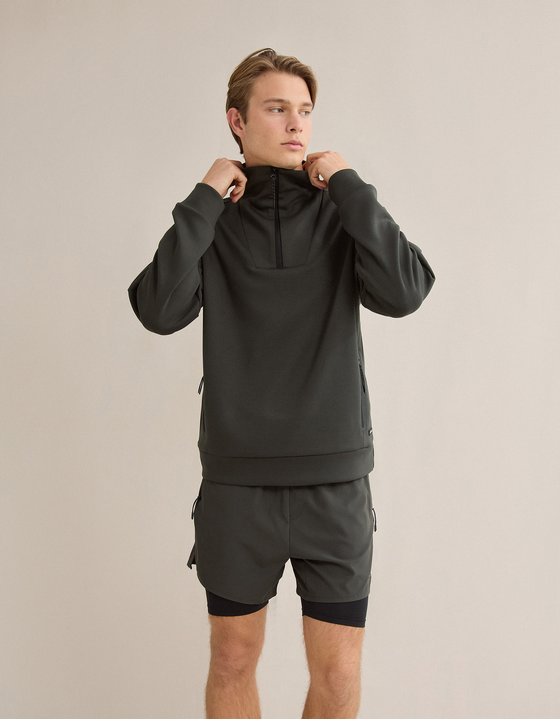 Sweatshirt com Fecho, Homem, Verde