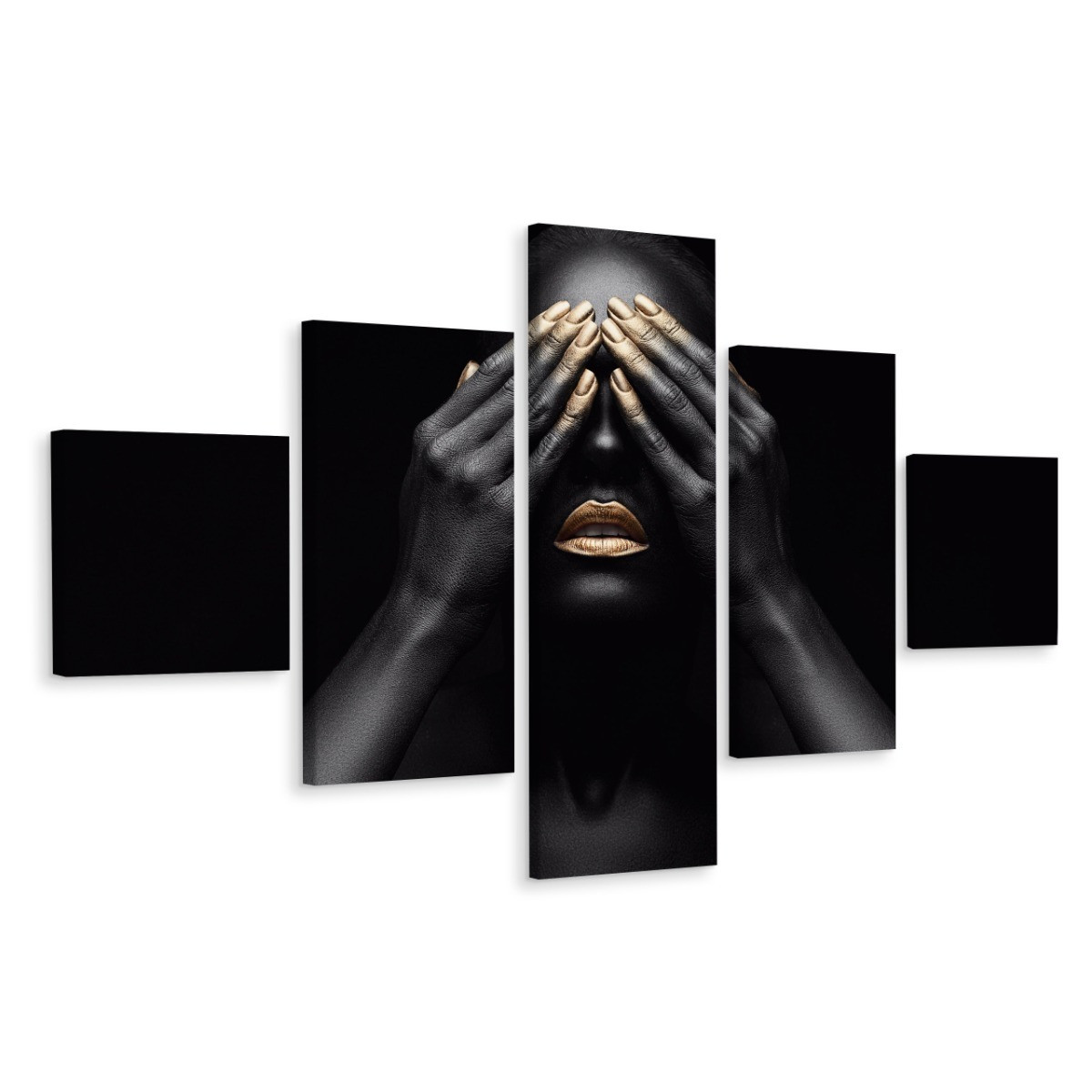 Obraz Wieloczęściowy Kobiecy Portret Abstrakcja 3D 150x90cm