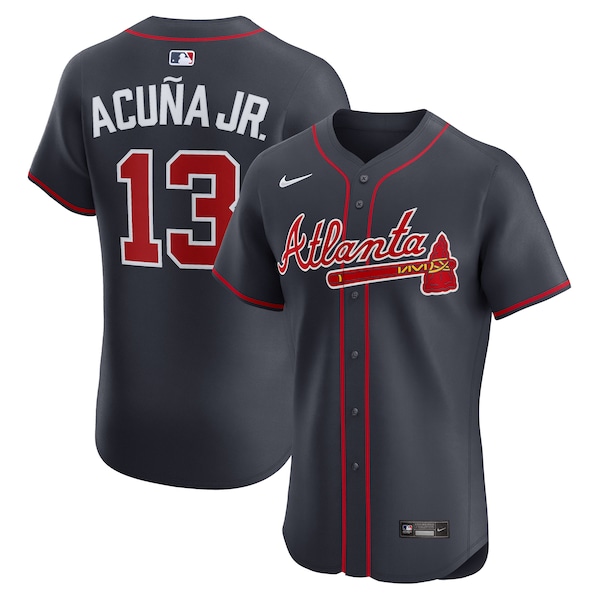 Ronald Acuña Jr. Atlanta Braves Nike Alternate Elite Jersey - Navy/White/Red