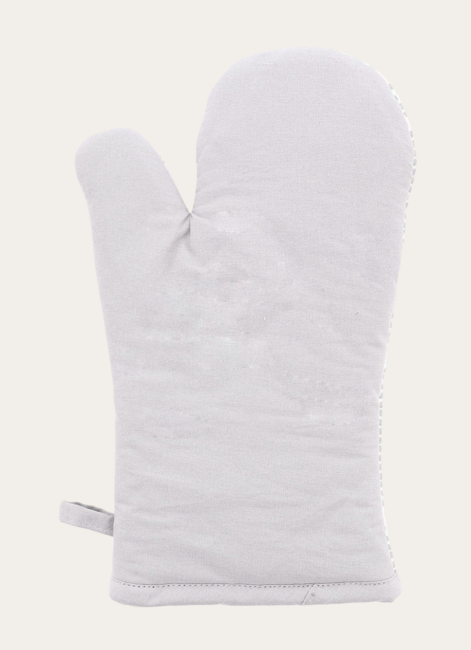 GANT DE CUISINE EN COTON IMPRIMÉ MINI MOTIFS GRIS