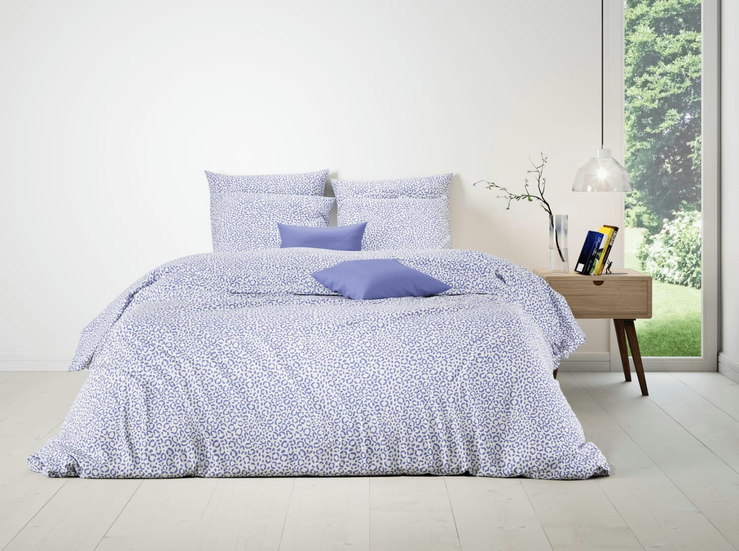 CHEETAH - Parure housse de couette coton violet 220x240 cm