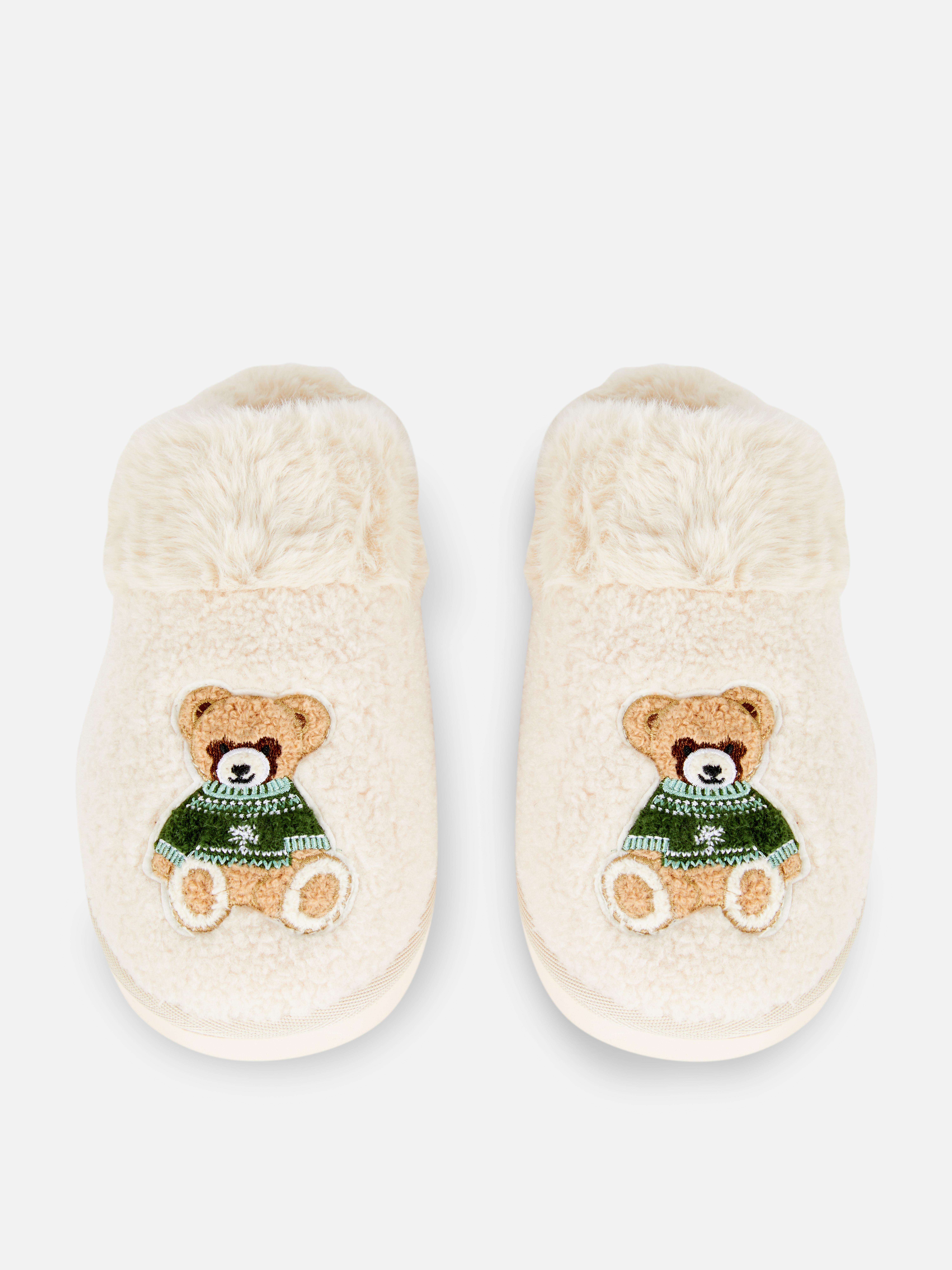Cozy Bear Mule Slippers