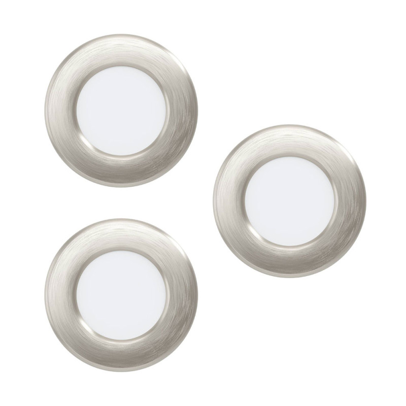 Spot encastrable LED Fueva 5 nickel mat Ø 8,6 cm 3 x 2,7 W EGLO