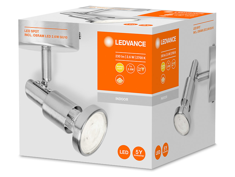 Spot LED aluminiowy srebrny