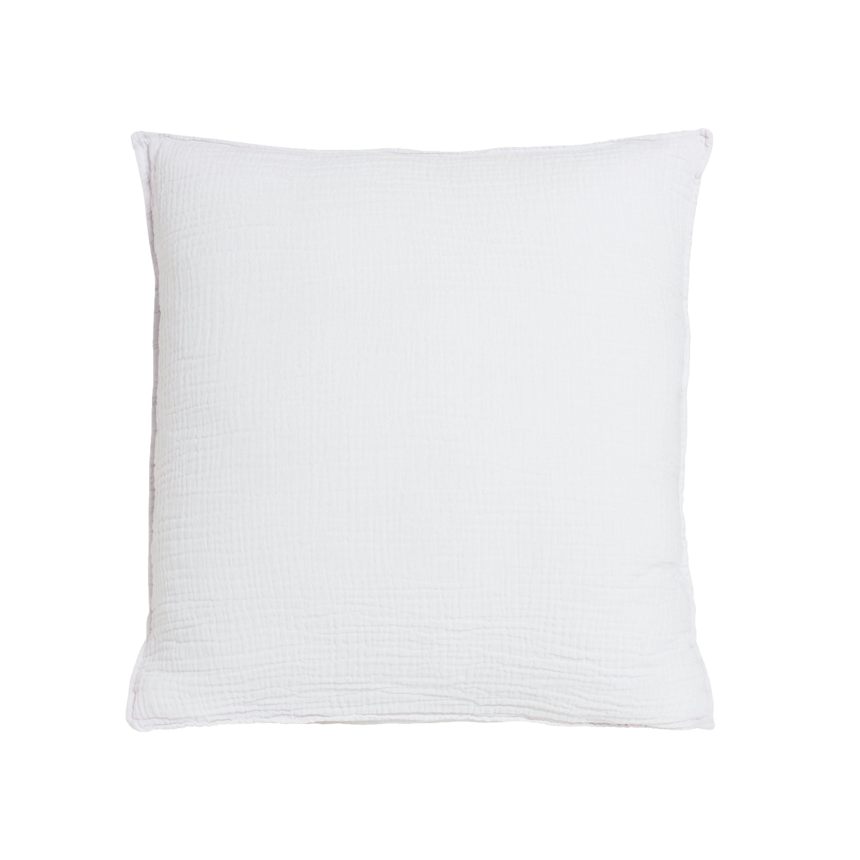 SIMPLEMENT GAUFRÉ - Taie d'oreiller en gaze de coton 65x65cm Blanc Craie