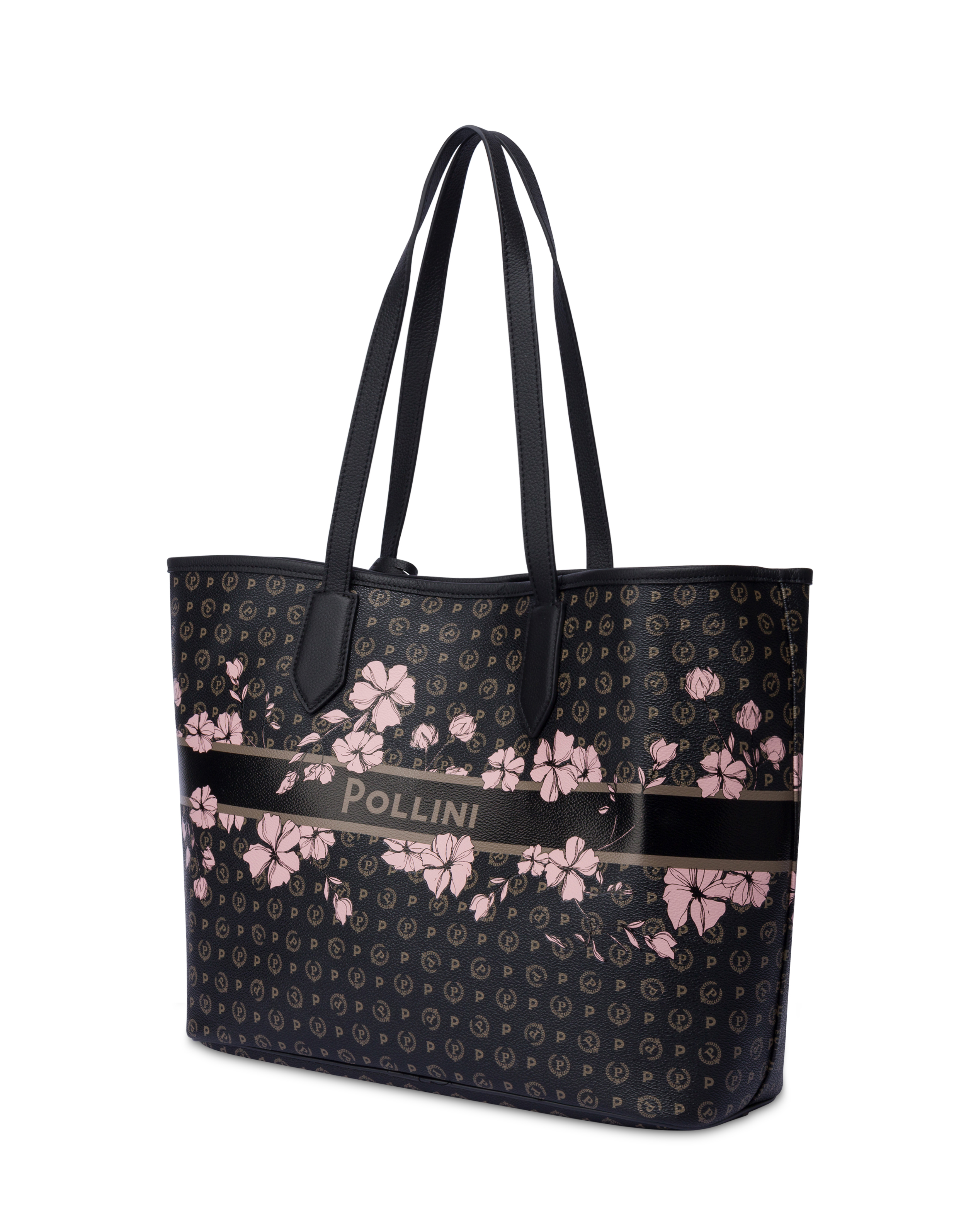 Shopping Bag In Heritage Marina Flower Nero/nero
