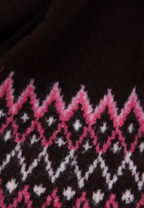 Womens Burgundy Fairisle Scarf