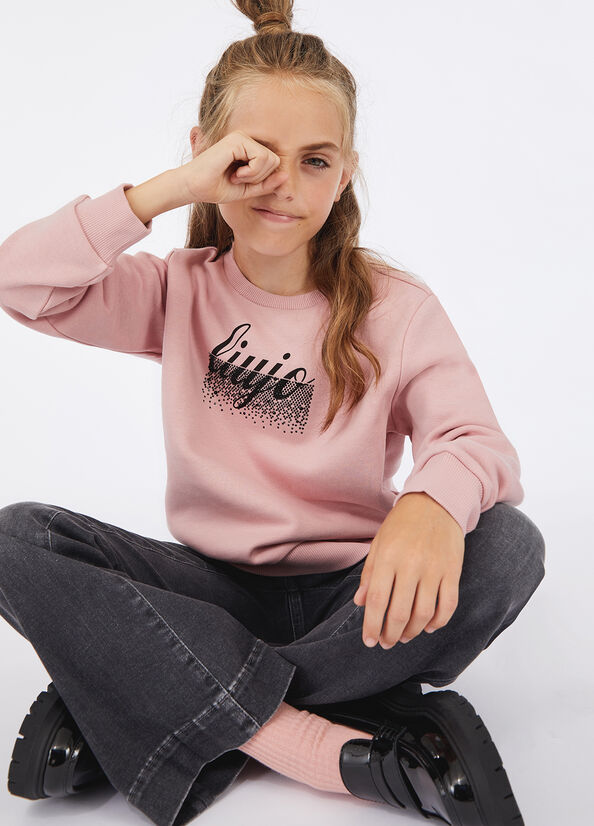 Felpa in cotone con logo