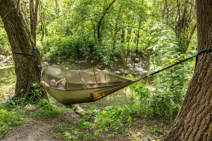 Hamak podróżny z moskitierą 330 x 140 cm zestaw, NEO 63-123