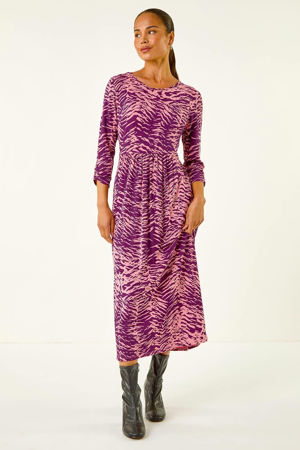Roman Petite Abstract Animal Pocket Dress