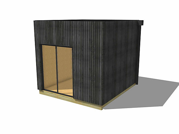 Bureau de jardin 4 saisons en bois 3,3 x 3,5 x 3,2 m / isolation RE2020 avec plancher isolé / menuiseries alu k-line