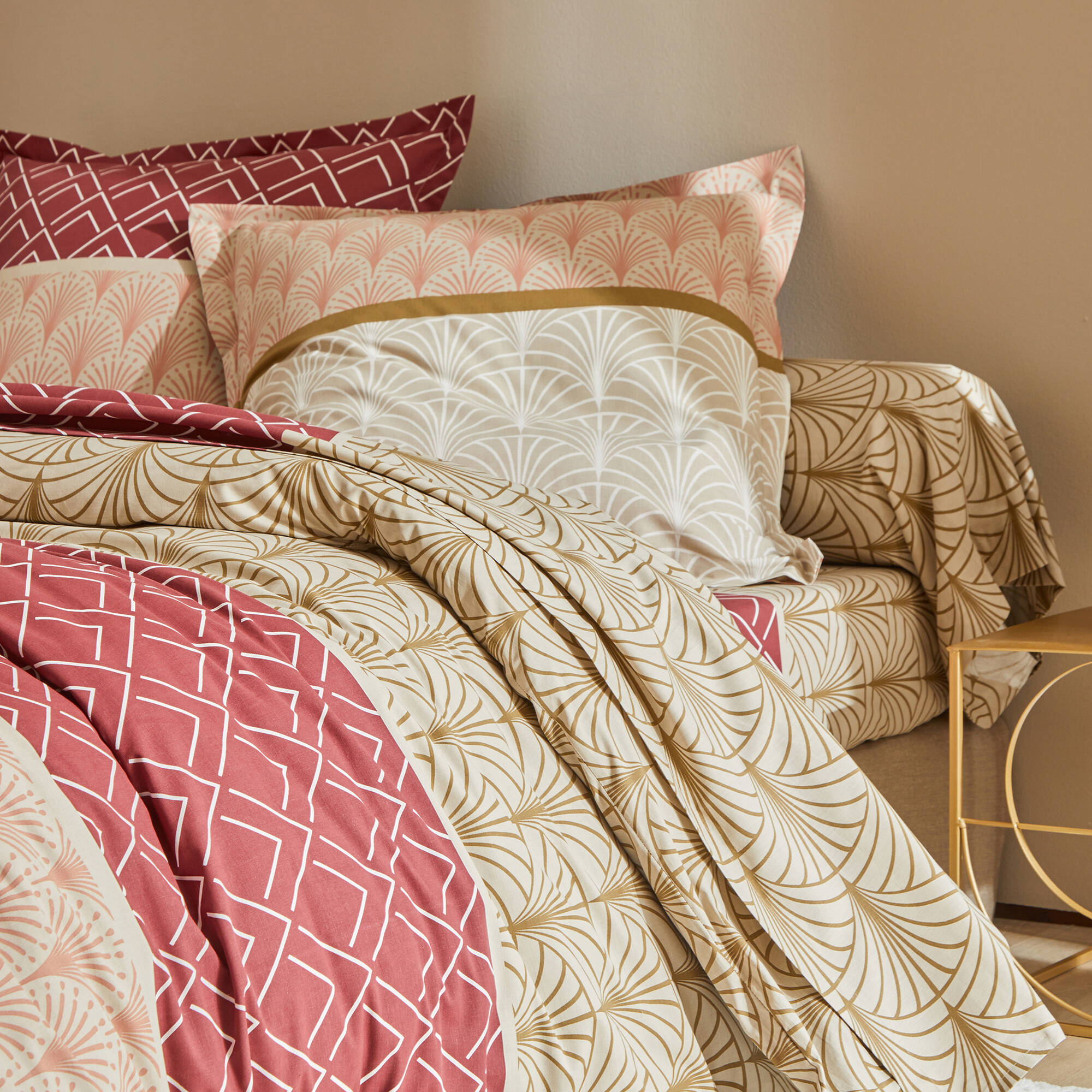 Linge de lit Eddy en coton à motifs graphiques