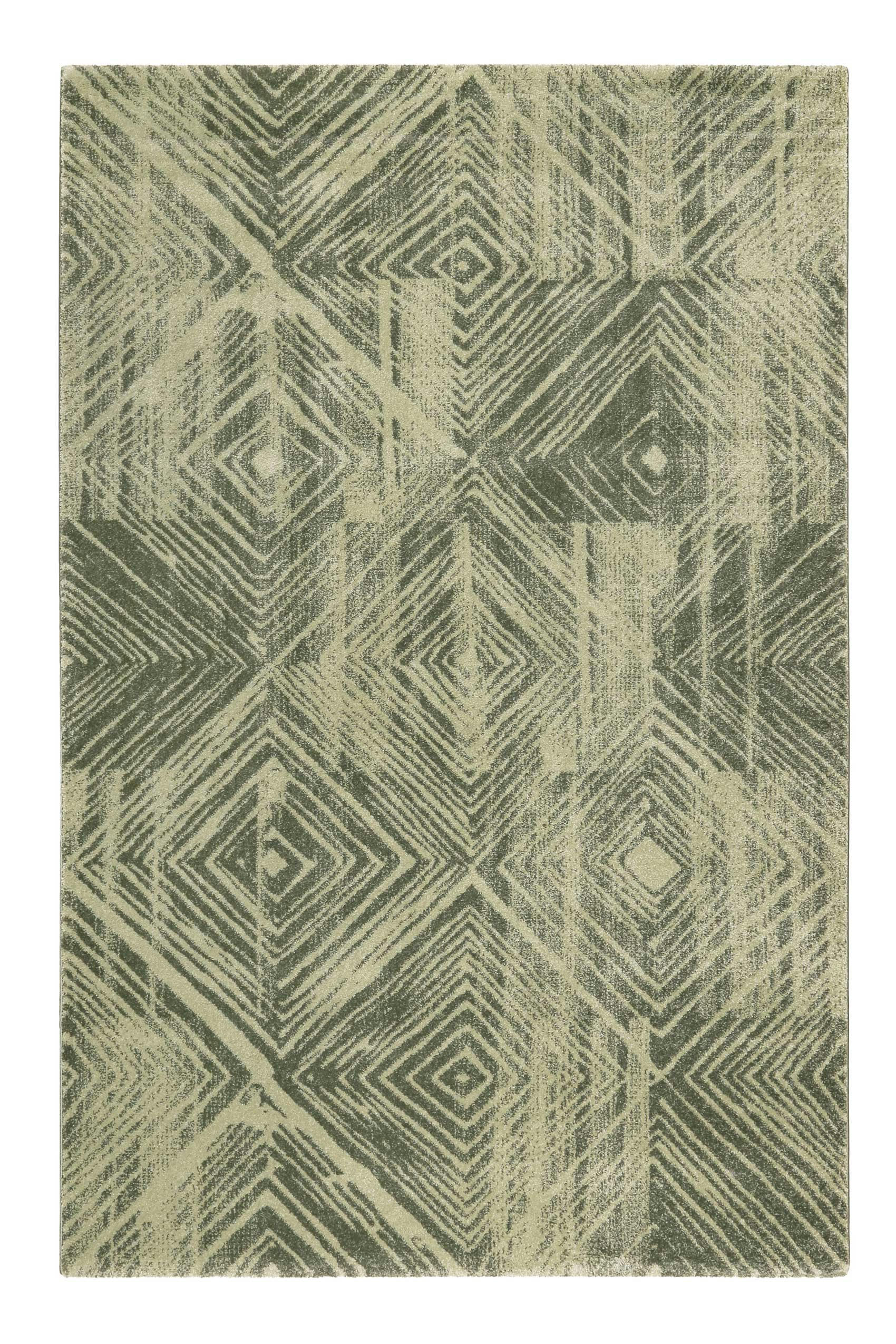 CUBA - Tapis plat vintage design graphique tons de vert 200x290
