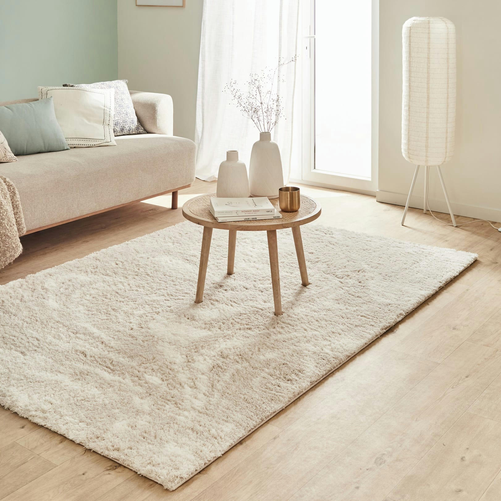 OSLO - Tapis shaggy moderne design beige - 200x290 cm
