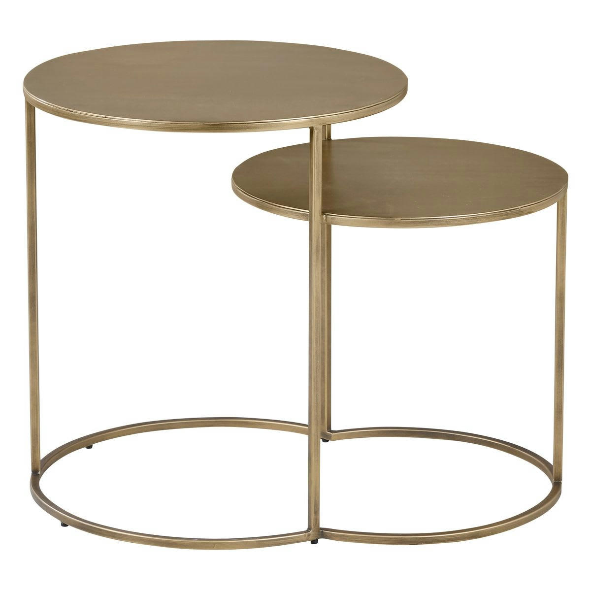 GRAYSON - Bouts de canapé gigognes métal laiton antique 57cm