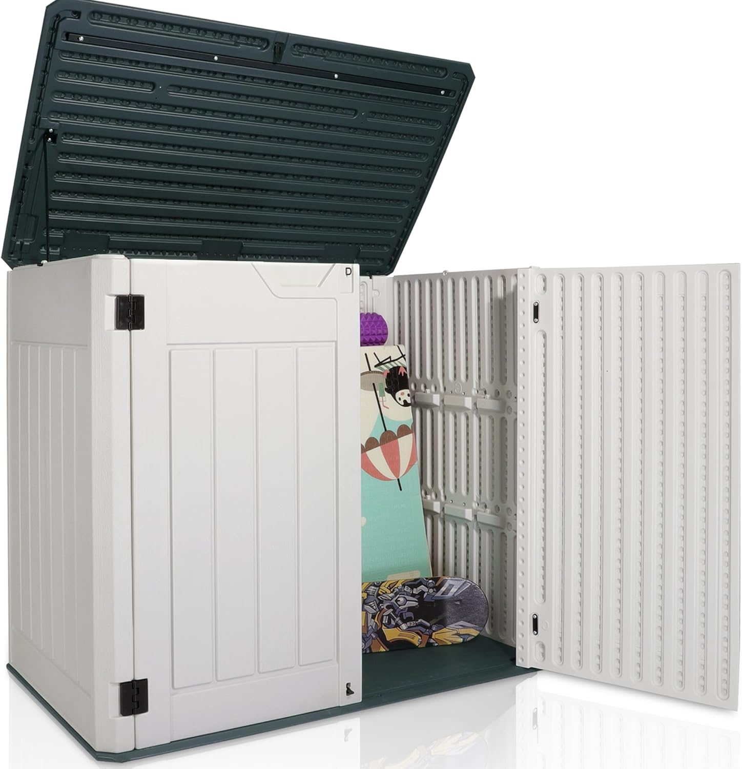 47 Cu ft Outdoor Storage Shed  Large Resin Outdoor Storage Box for Patio Garden Yard Outdoor Storage Cabinet for Tools Pool Supplies - Lockable Deck Boxes Outdoor Waterproof