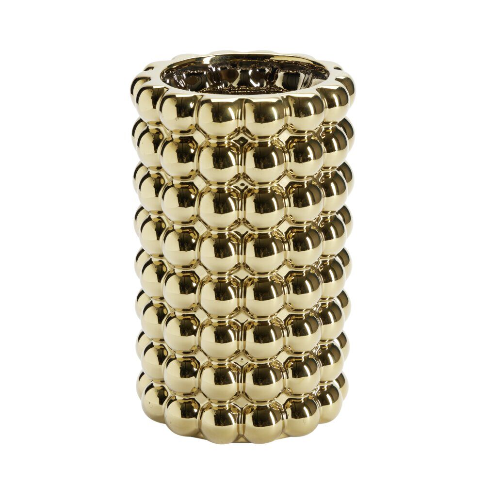 Vase bubble en céramique métallisée doré ou argenté Ø16xH24,5cm (2 modèles)