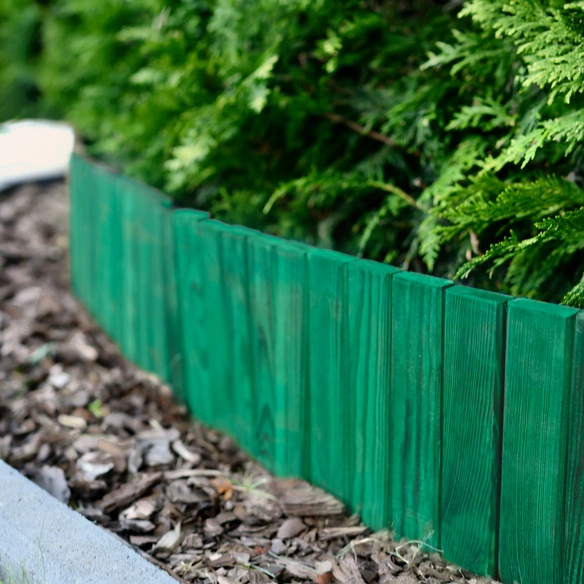 Beeteinfassung, Rollborder II Gartenzaun 200x20 cm Grün Kiefernholz Rollzaun