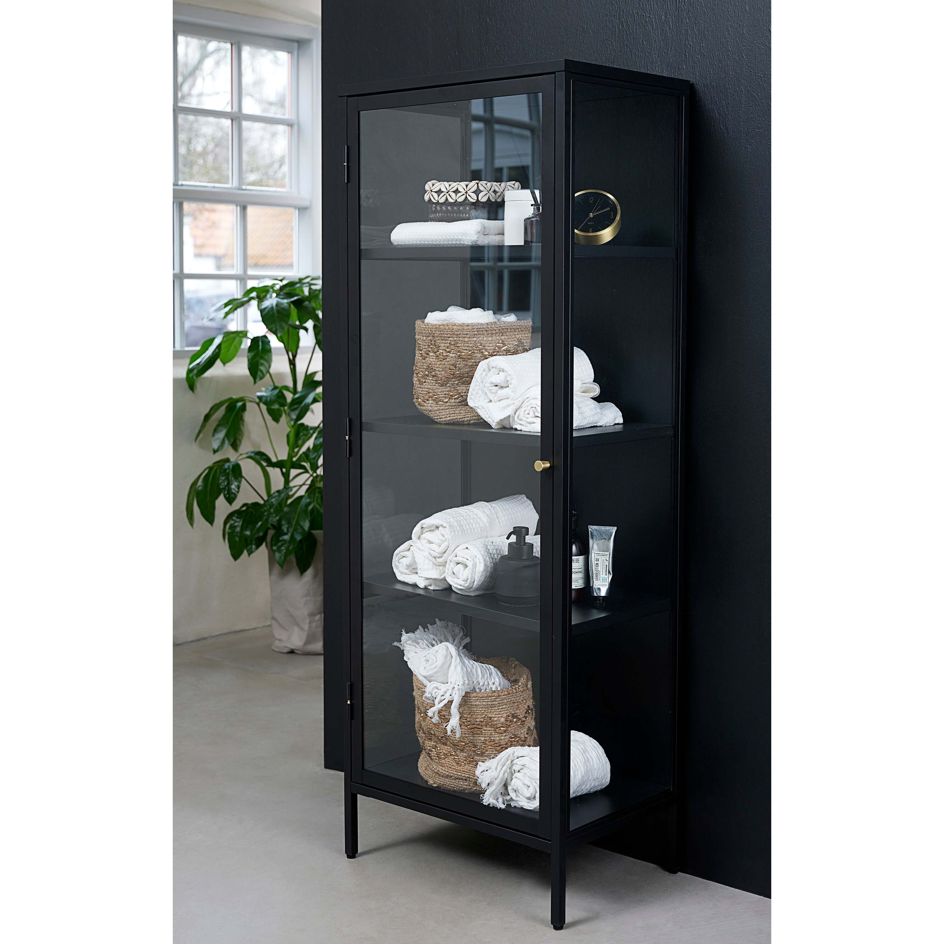 Rebellenclub Nimbin Vitrinekast - 160 x 58 cm - Zwart