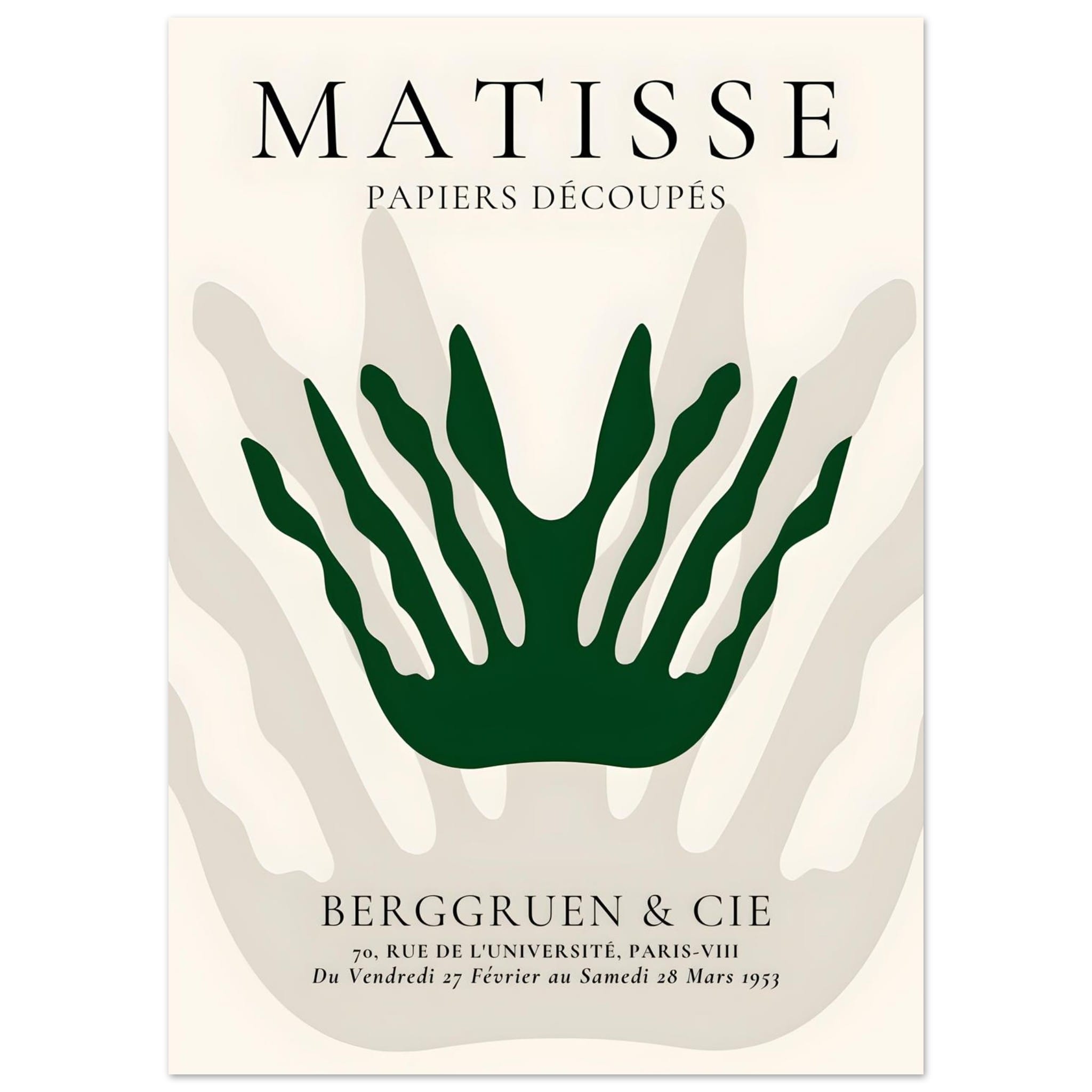 Artfulprints Poster Matisse – Sea crown  - 50x70 cm - Grijs