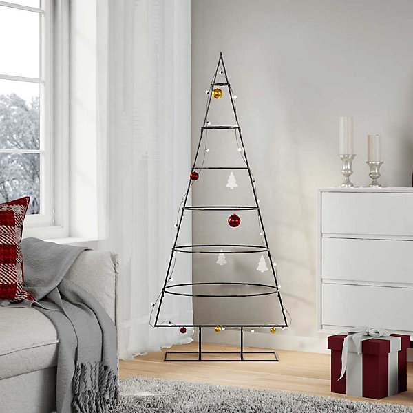 Arbre de Noël en métal pour décoration noir 150 cm vidaXL