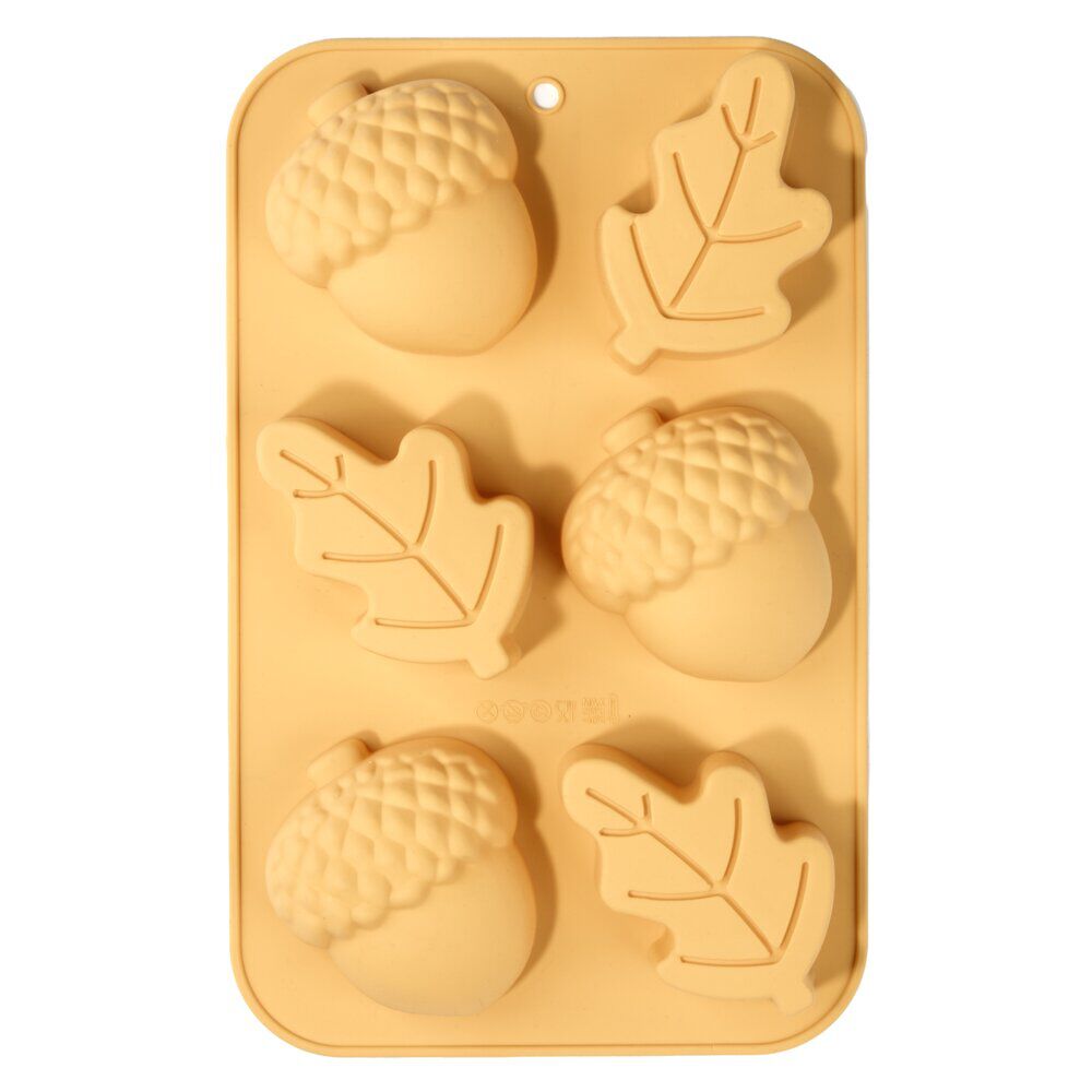 Moule à gâteau x6 forme automne silicone orange 17x27cm