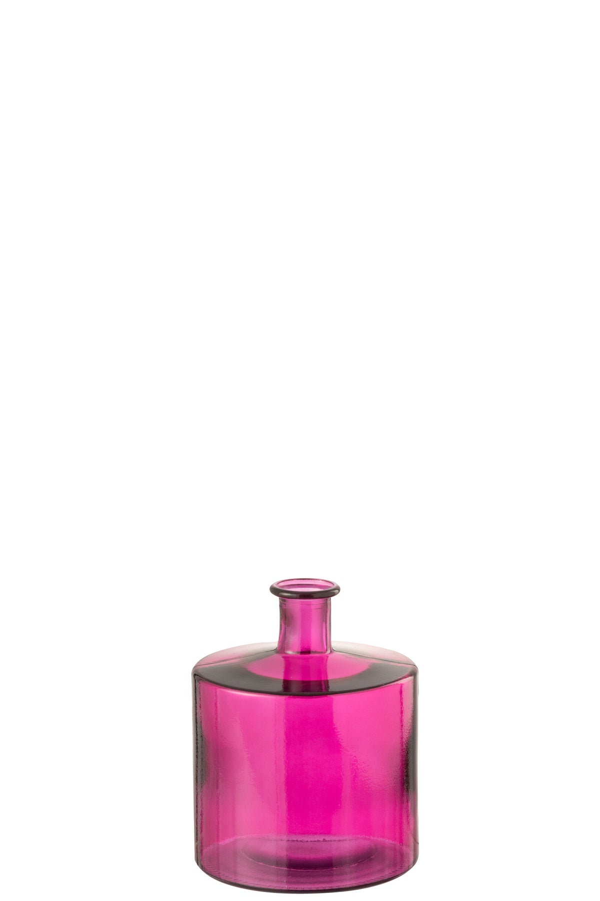 J-Line vaas Fles - glas - roze - small - Ø 21 cm