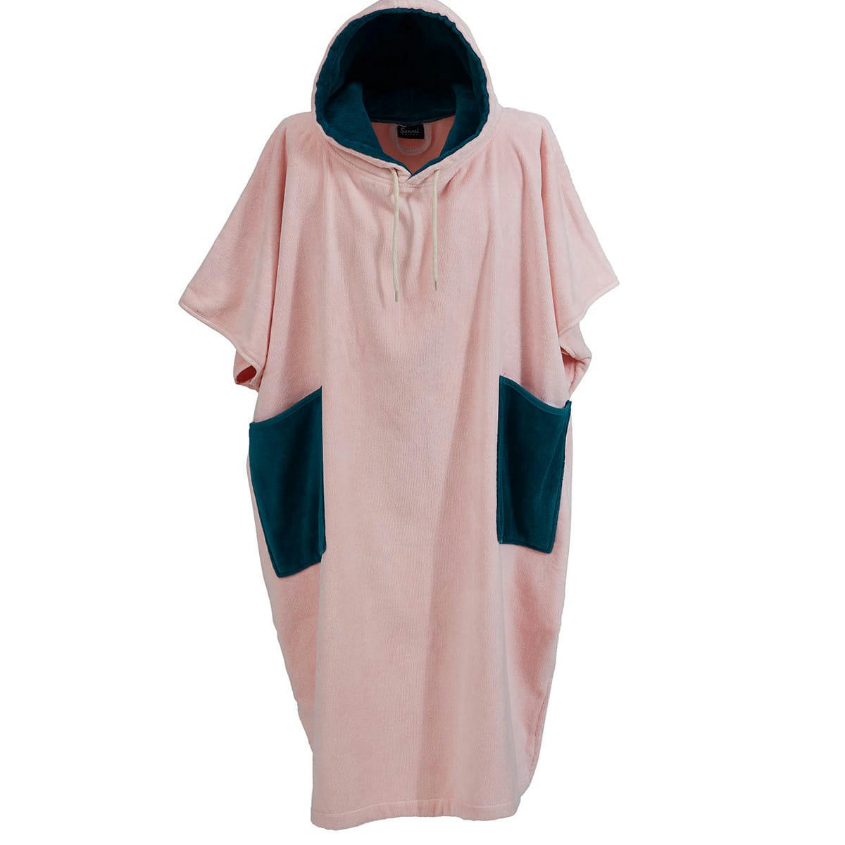 BEACH - Poncho de plage adulte en coton velours Poudre Taille Unique