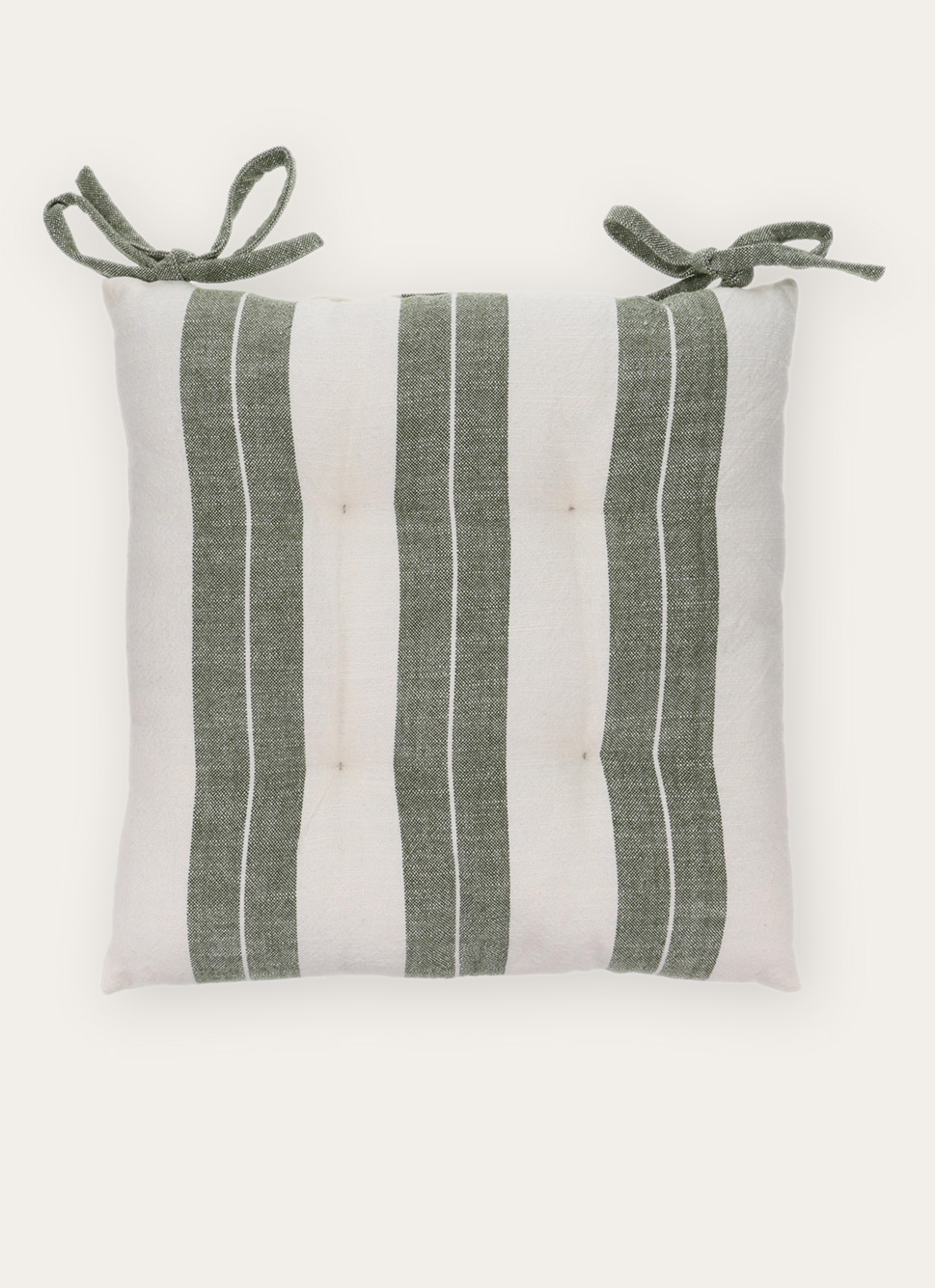 DESSUS DE CHAISE LARGES RAYURES ÉCRU / KAKI