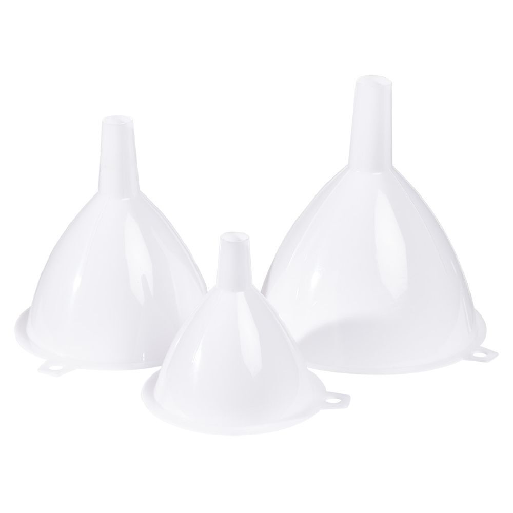 Entonnoir en plastique blanc x3