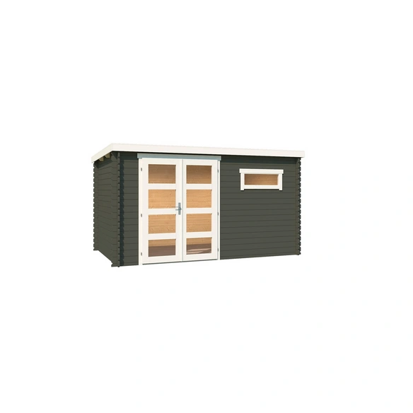 Gartenhaus »Augusta«, BxHxT: 400 x 216,6 x 254,9 cm (Außenmaß inkl. Dachüberstand), grüngrau