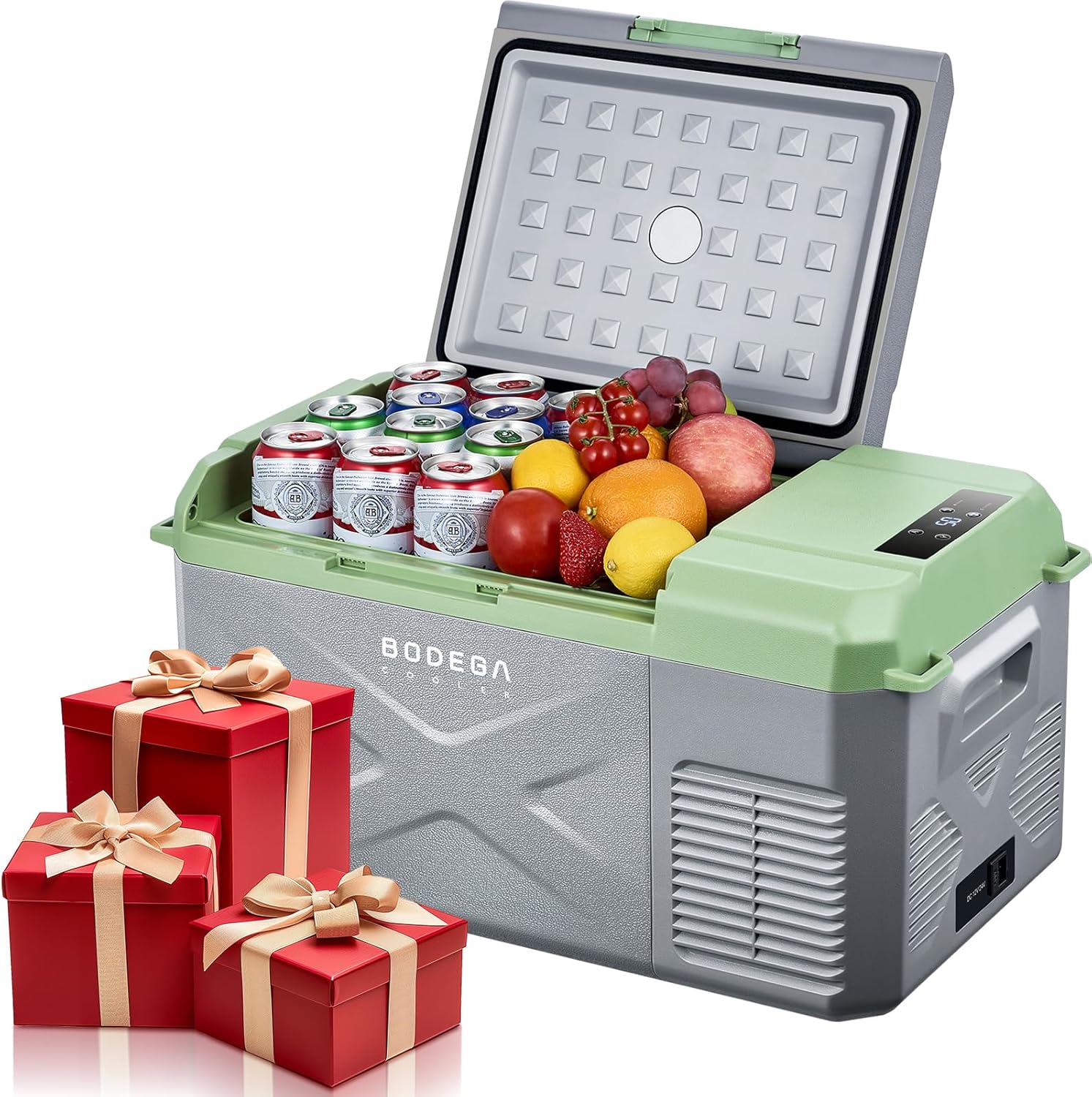 BODEGA BODEGACOOLER 12 Volt Car Refrigerator, 18 Quart Portable Freezer, Car Fridge -4℉-68℉, Compressor Electric Cooler 12/24V DC100-240 Volt AC for Outdoor RV Camping Travel Vehicles Home Use