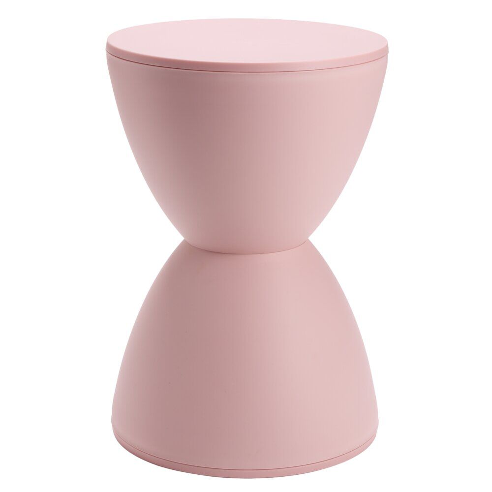 Tabouret bas rond Verso plastique rose Ø29xH43cm