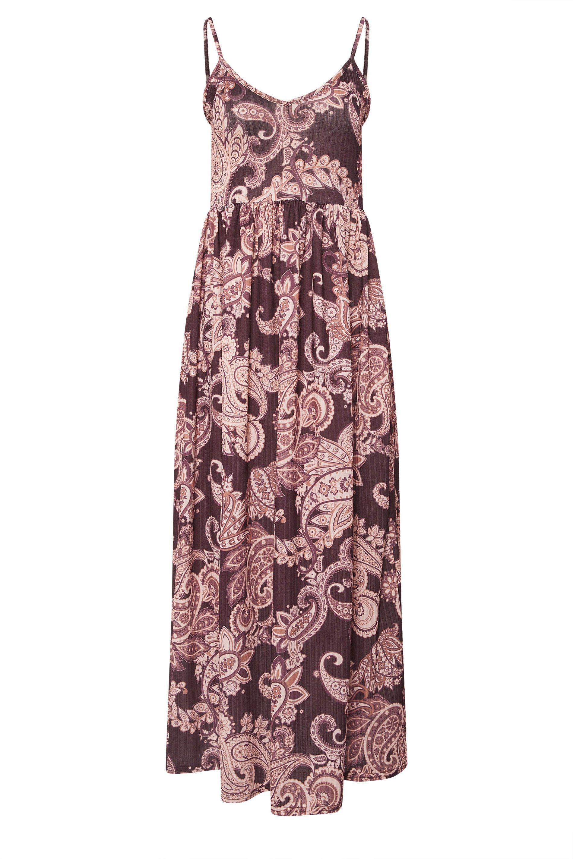 PixieGirl Petite Paisley Ribbed Maxi Dress