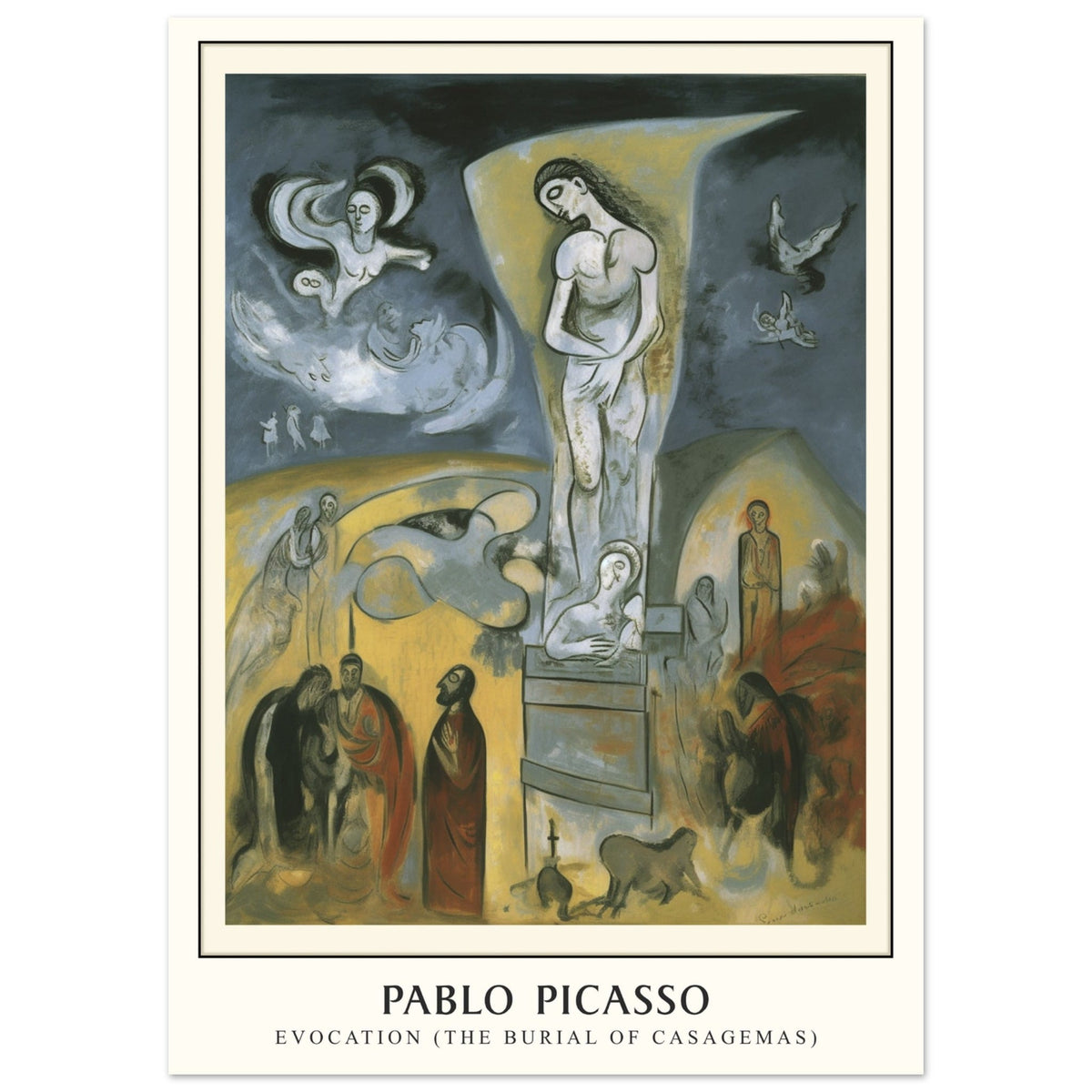 Artfulprints Poster Pablo Picasso - Evocation  - 50x70 cm - Meerkleurig